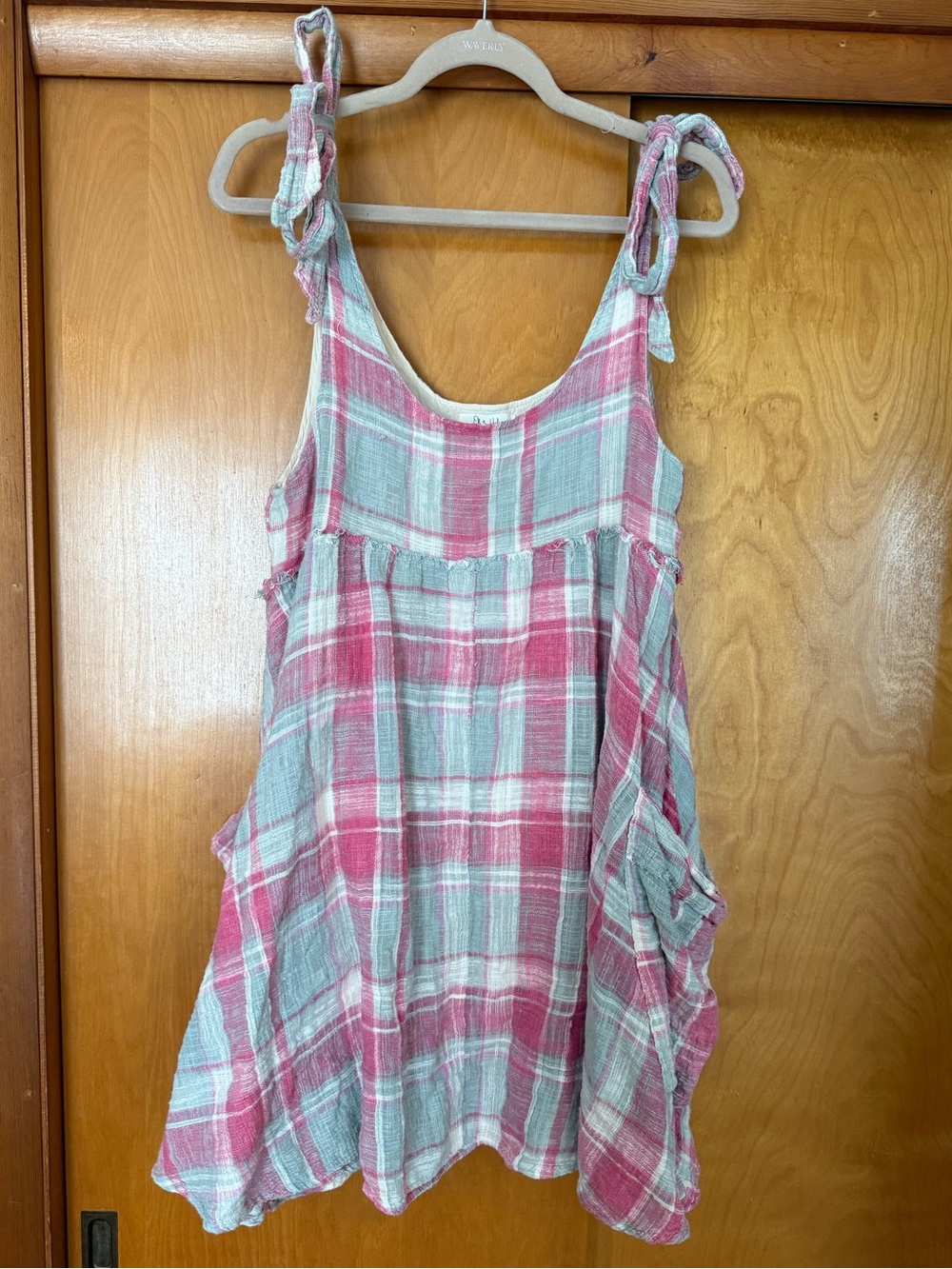 Oil & Hali plaid mini dress